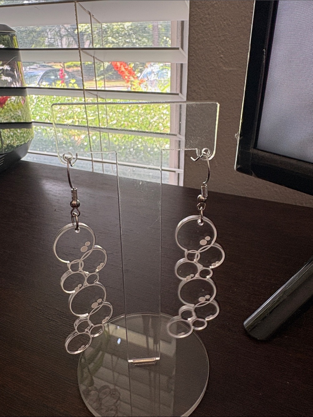 Clear Acrylic Bubble Drop Earrings